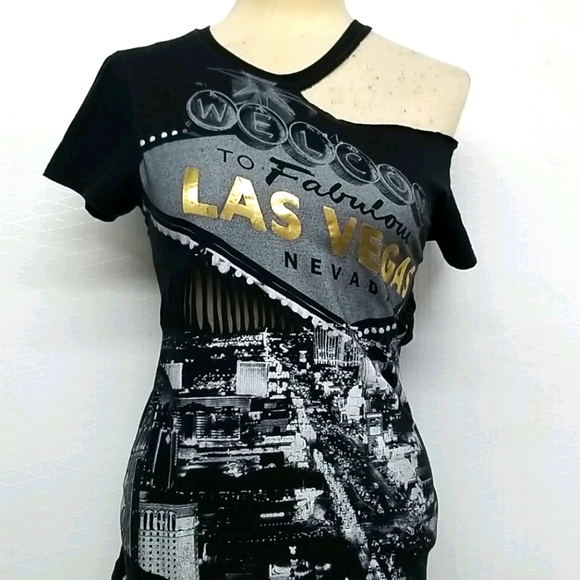 Zette Tops - Las Vegas vampy tee with cutouts